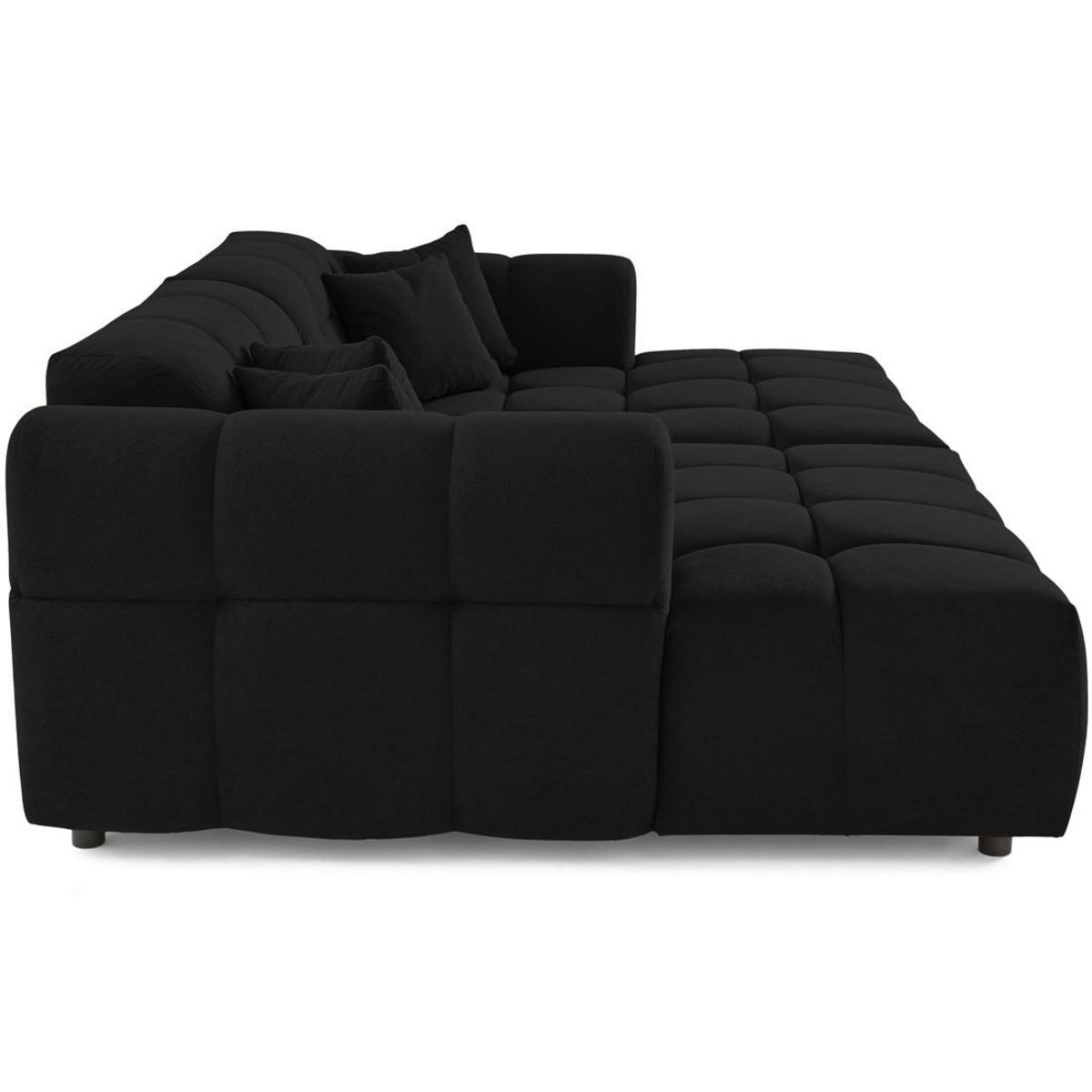 LISA DESIGN Ray - canapé droit 4 places avec double méridienne - assise profonde - en tissu texturé