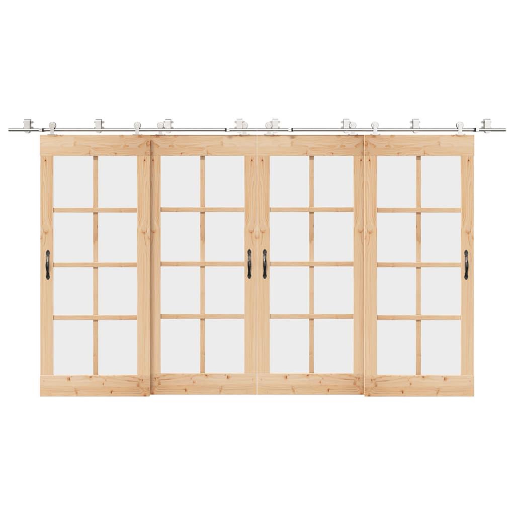 VIDAXL Kit fixation porte coulissante 200 cm Acier inoxydable Argente