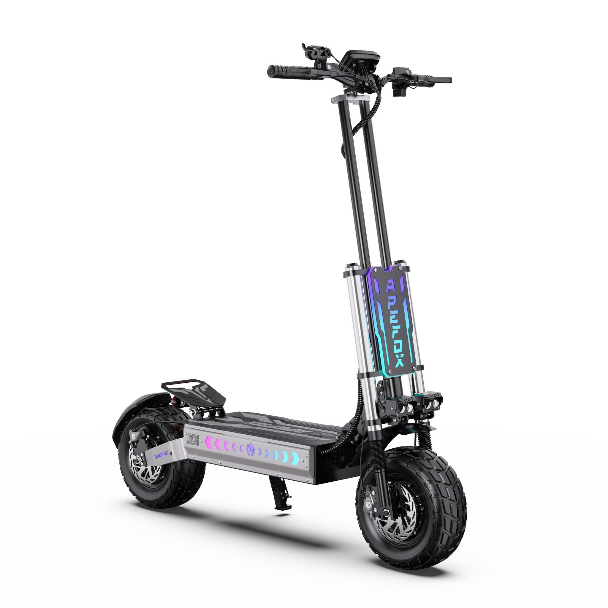 Voir la diapositive 5 : APEFOX Trottinette électrique APEFOX T90, double moteur, 25 km/h, autonomie de 100 km, tout-terrain
