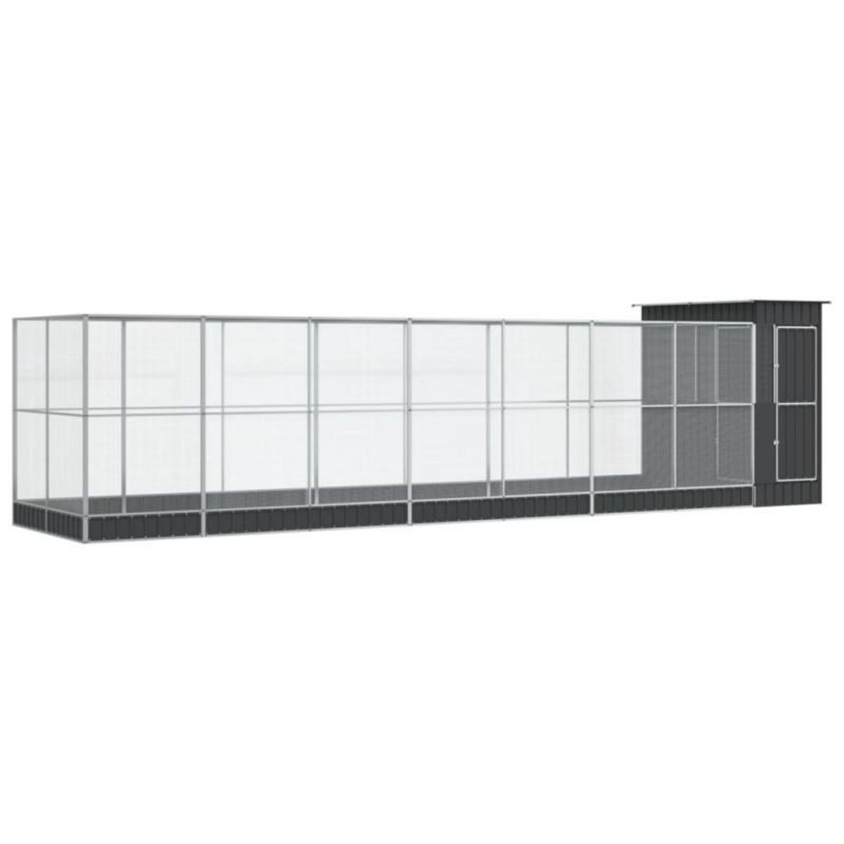 VIDAXL Volière avec extension argenté 830x203x216 cm acier