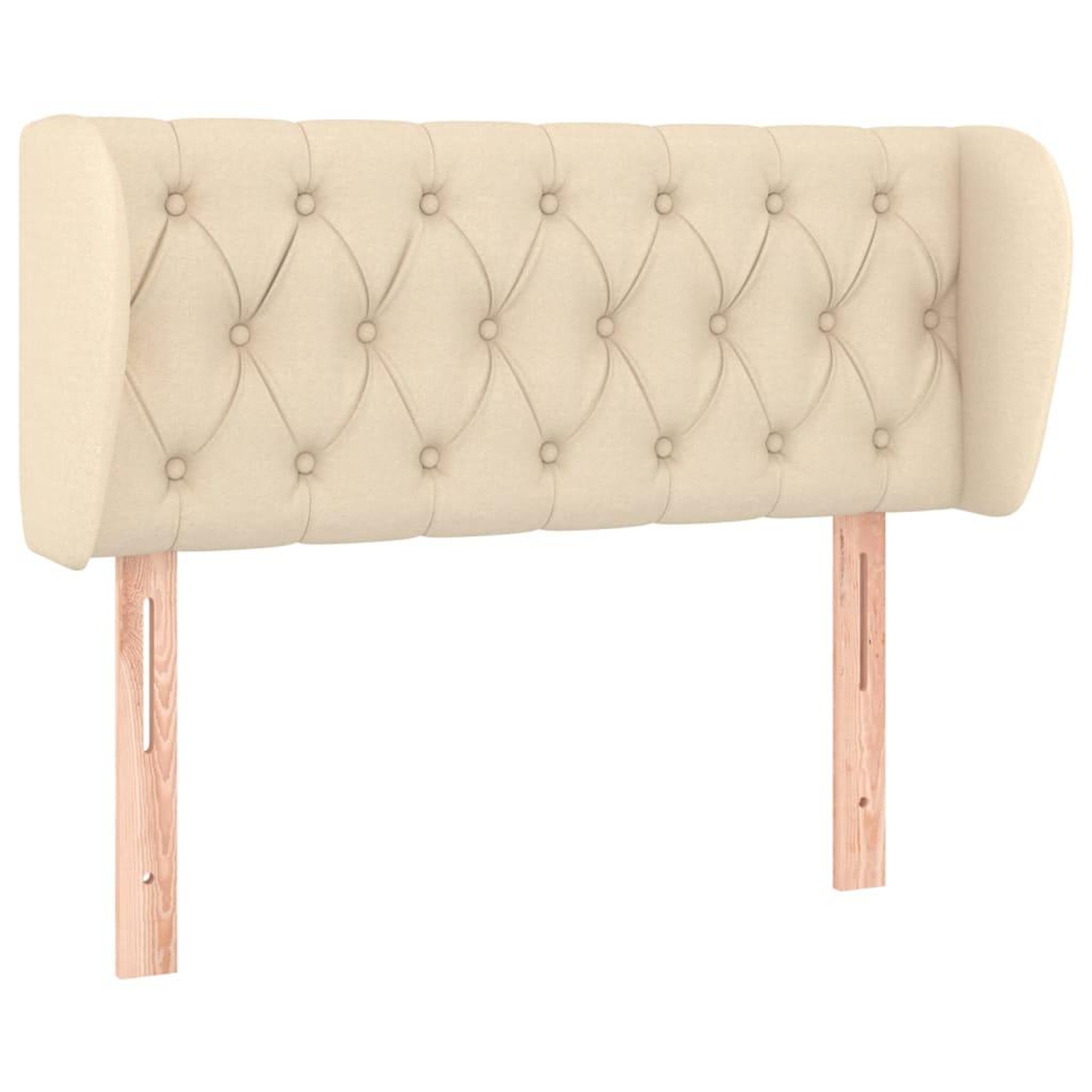 Voir la diapositive 2 : VIDAXL Tete de lit avec oreilles Creme 93x23x78/88 cm Tissu