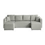 Voir la diapositive 1 : BEST MOBILIER Topaze - canapé panoramique en u - 7 places - convertible avec coffre - en tissu velours relief