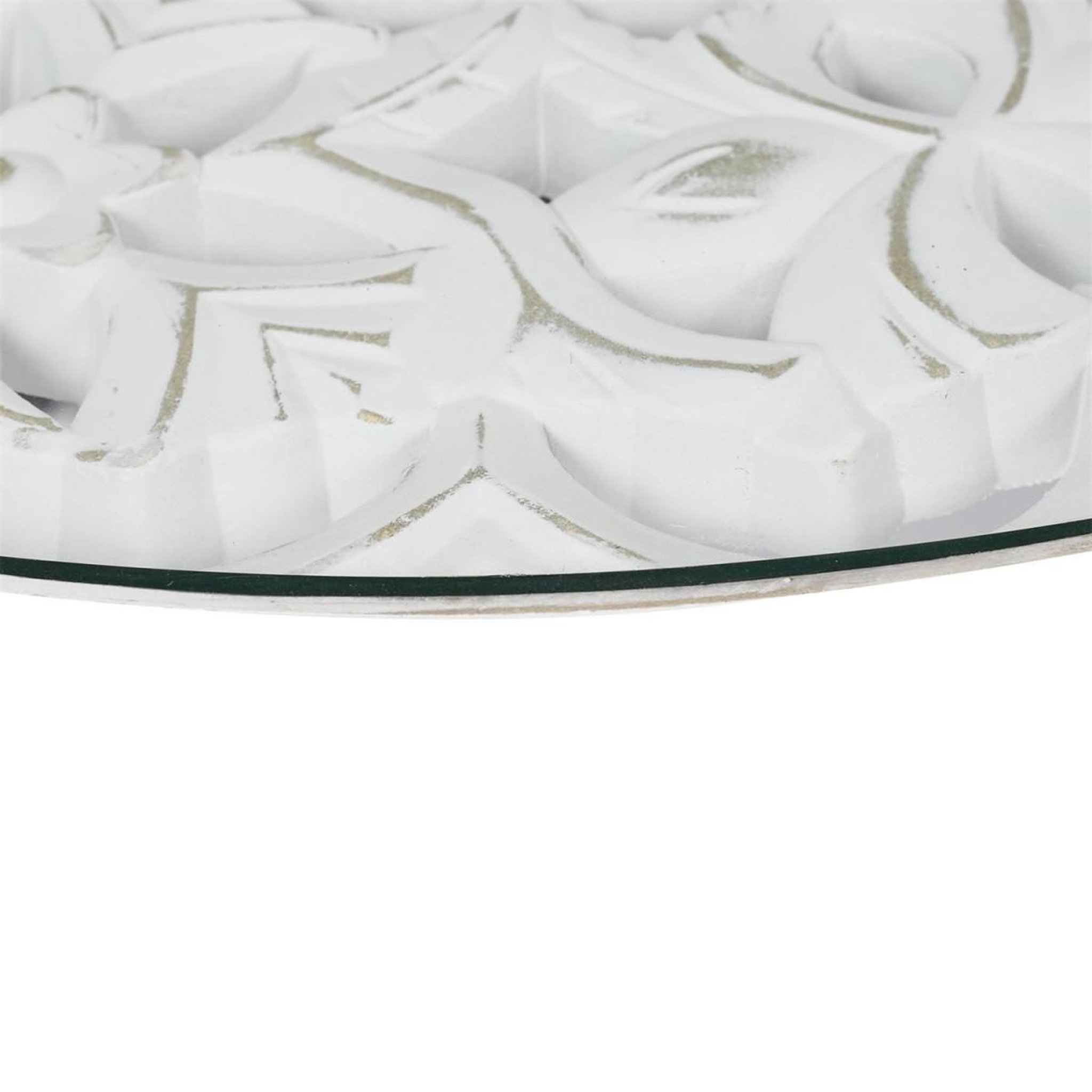 Voir la diapositive 4 : The Home Deco Factory Table Basse Design  Arabesque  50cm Blanc & Beige