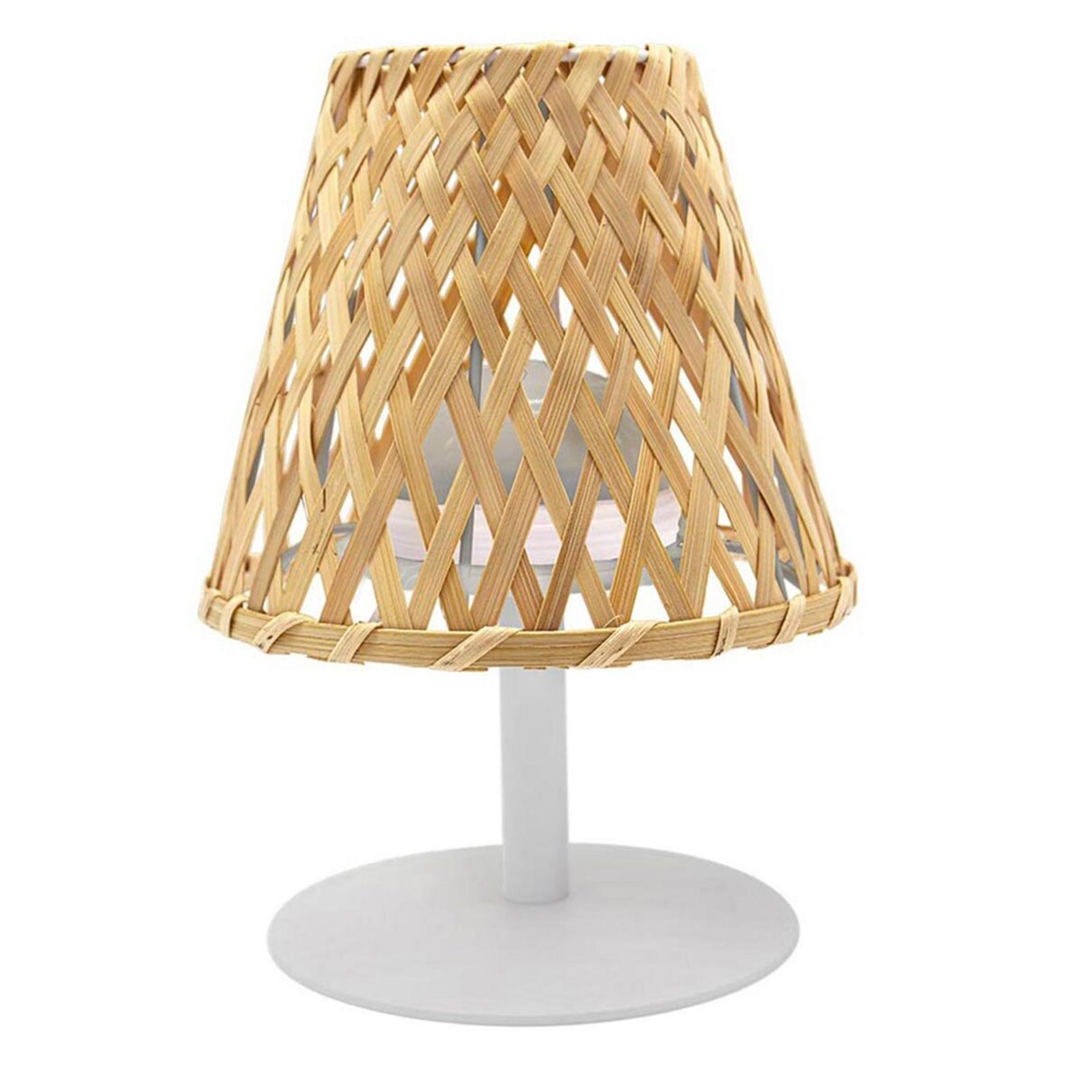 Lumisky Lampe de table sans fil LED IBIZA Beige Bambou H26CM