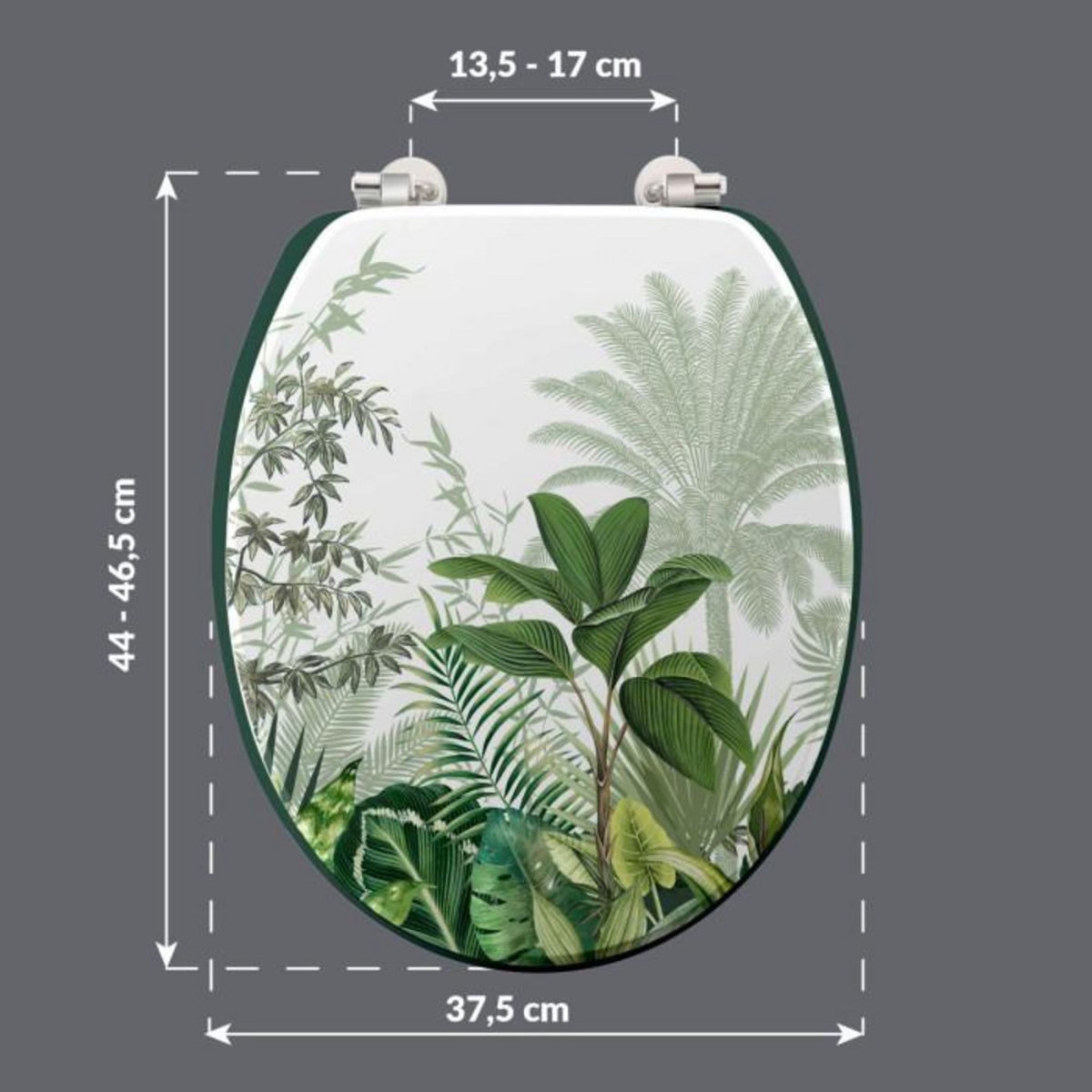 Paris Prix Abattant WC Imprimé Végétal  Vagabonde  45cm Vert