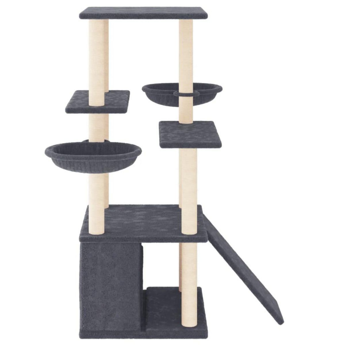 VIDAXL Arbre a chat avec griffoirs en sisal gris fonce 133 cm