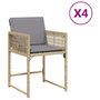 Voir la diapositive 2 : VIDAXL Chaises de jardin avec coussins lot de 4 melange beige