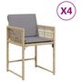 Voir la diapositive 2 : VIDAXL Chaises de jardin avec coussins lot de 4 melange beige