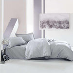 Home collection Parure housse de couette avec taie(s) 100 % satin de coton Elegant. Coloris disponibles : Gris
