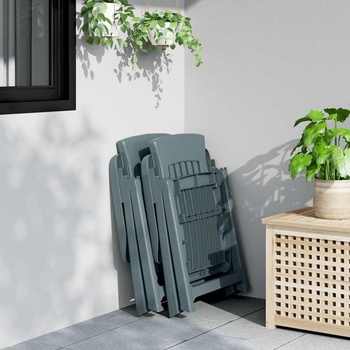 VIDAXL Chaises inclinables de jardin lot de 2 vert PP