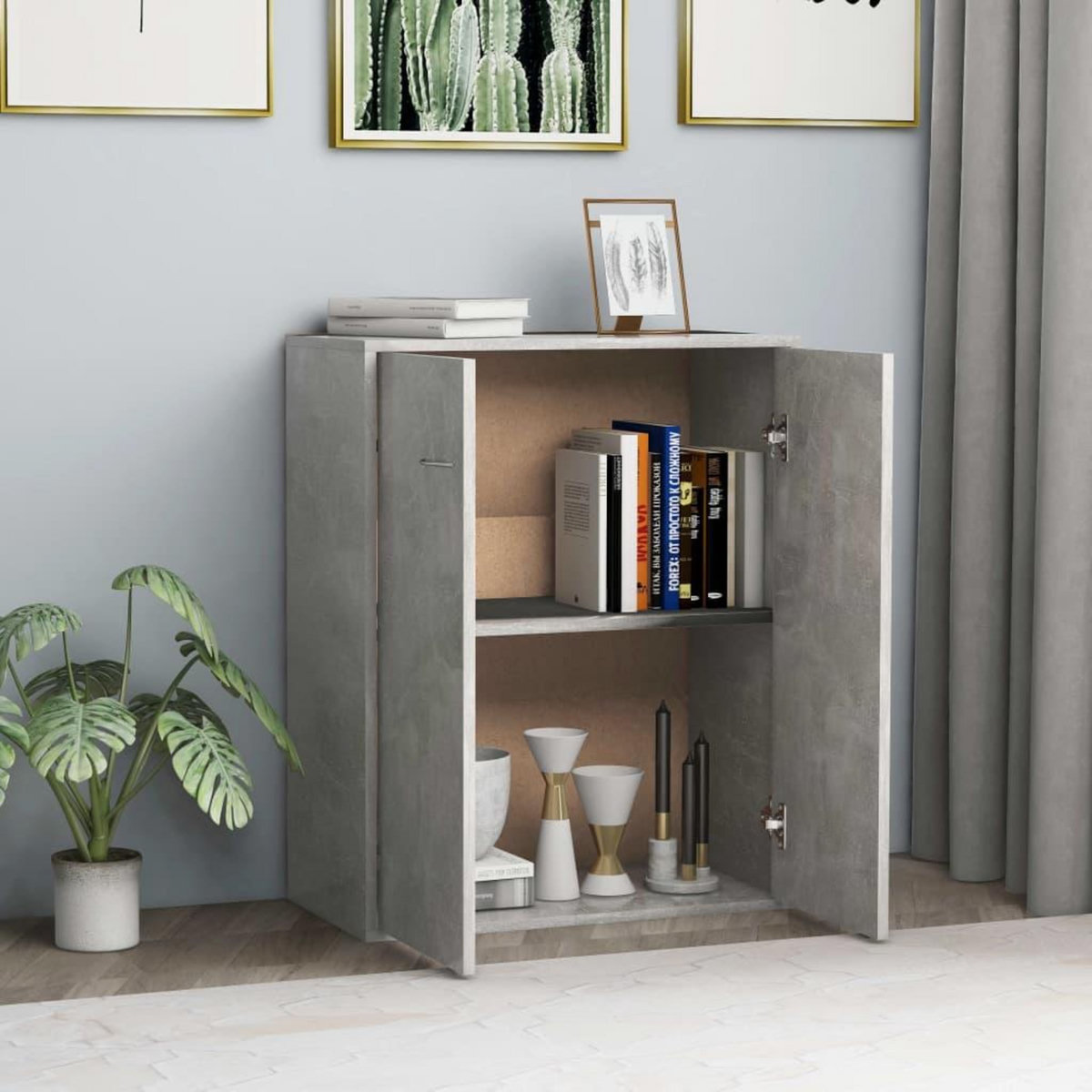 VIDAXL Buffet Gris beton 60x30x75 cm Bois d'ingenierie