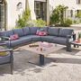 Voir la diapositive 4 : HESPERIDE Table de jardin relevable carrée en aluminium SALIMIA - Graphite et honey