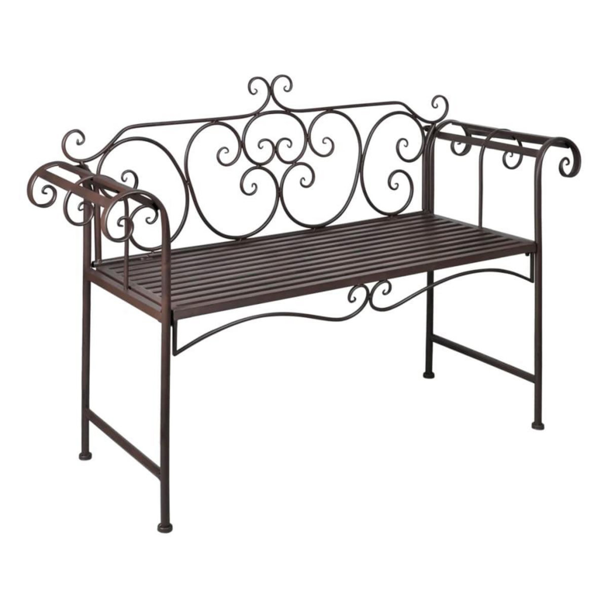 VIDAXL Banc de jardin 132 cm Acier Antique Marron