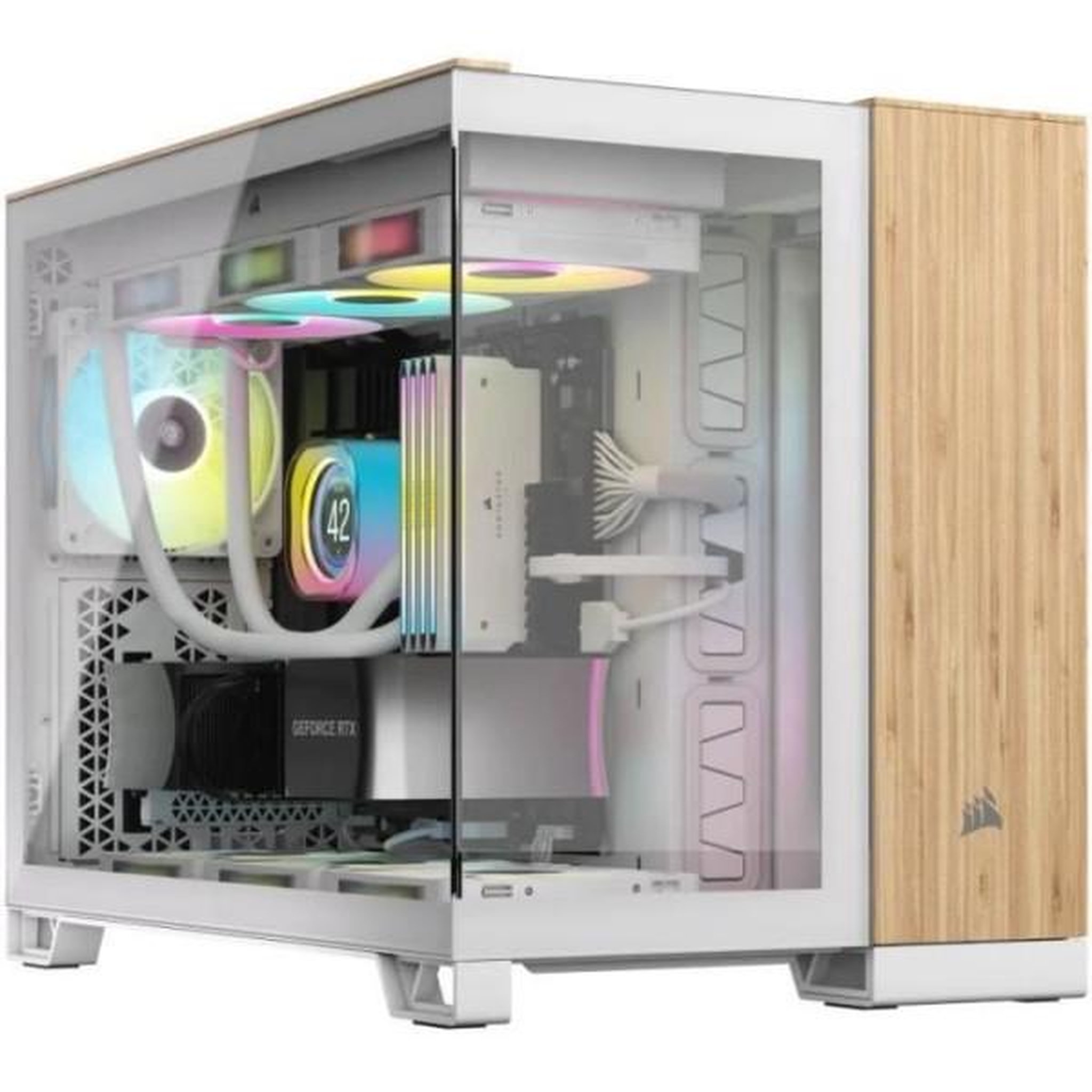 Corsair Boîtier PC - CORSAIR - CC-9011288-WW - 2500X - mATX - PC Case - White/Bamboo