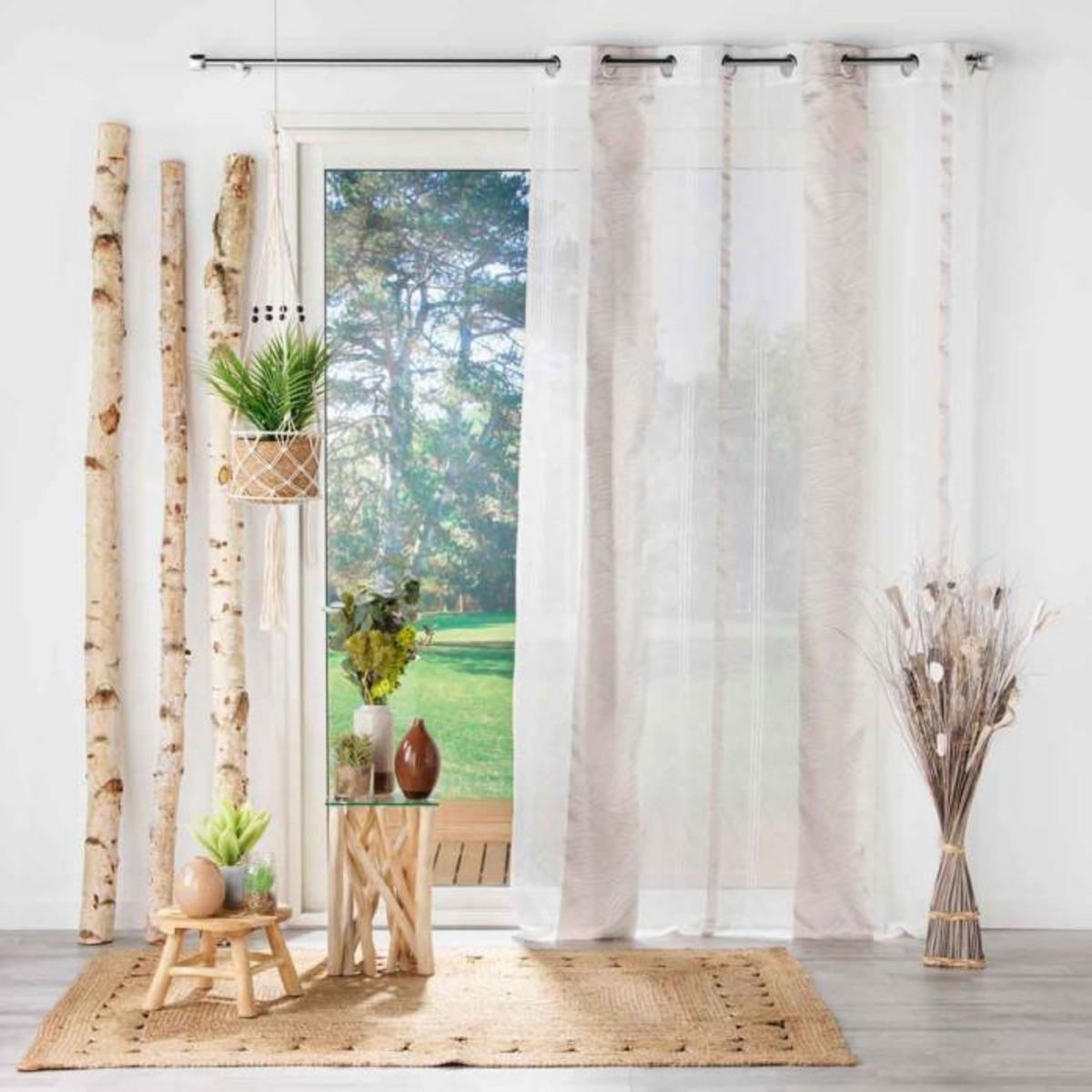 Paris Prix Rideau Voilage à Œillets  Estella  140x240cm Naturel