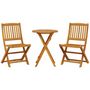 Voir la diapositive 2 : VIDAXL Ensemble de bistro pliable 3 pcs bois d'acacia solide