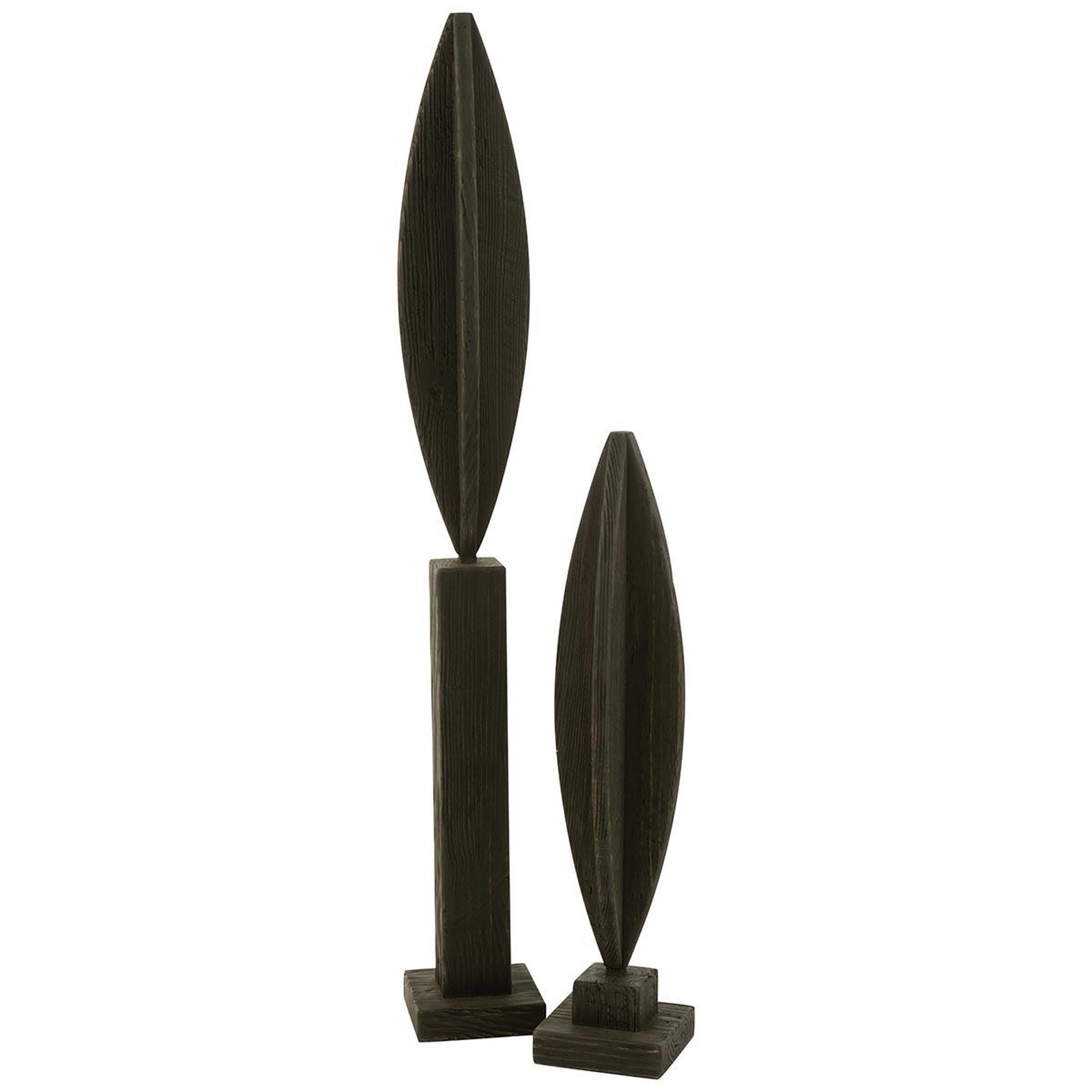Voir la diapositive 2 : J-LINE Déco sur pied en bois  luke  115cm noir