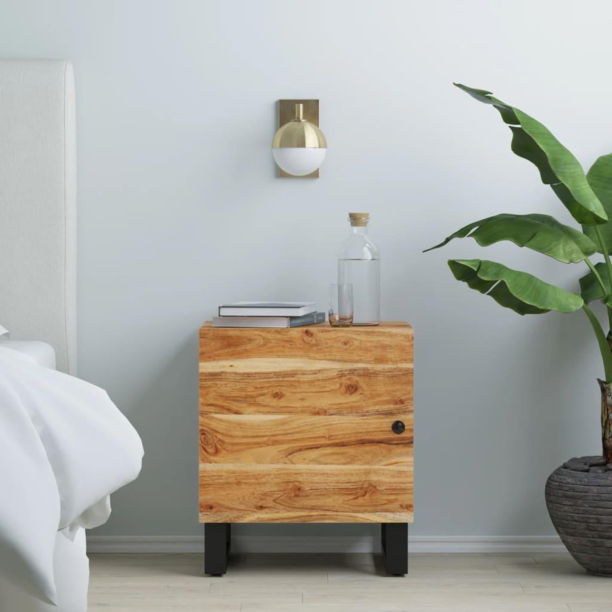 Voir la diapositive 1 : VIDAXL Table de chevet 40x33x46 cm Bois d'acacia massif