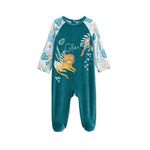 Petit Béguin Pyjama bébé en velours Roméo. Coloris disponibles : Bleu