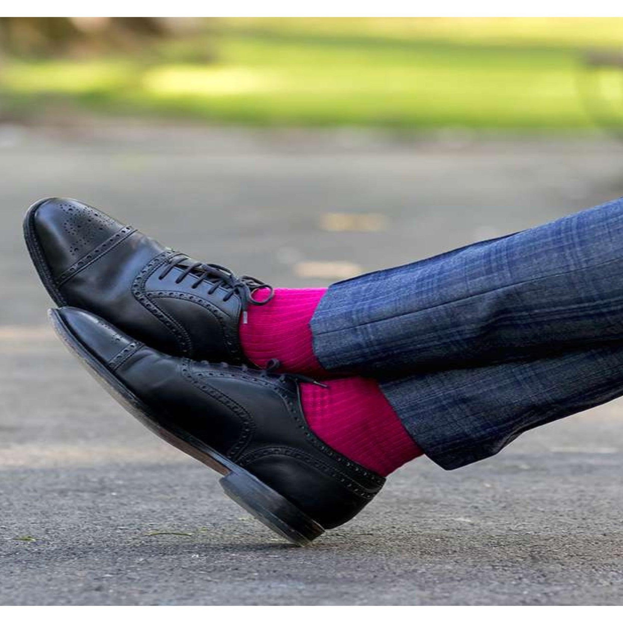 Voir la diapositive 4 : PIRIN HILL Chaussettes sans élastique coton bio fuchsia