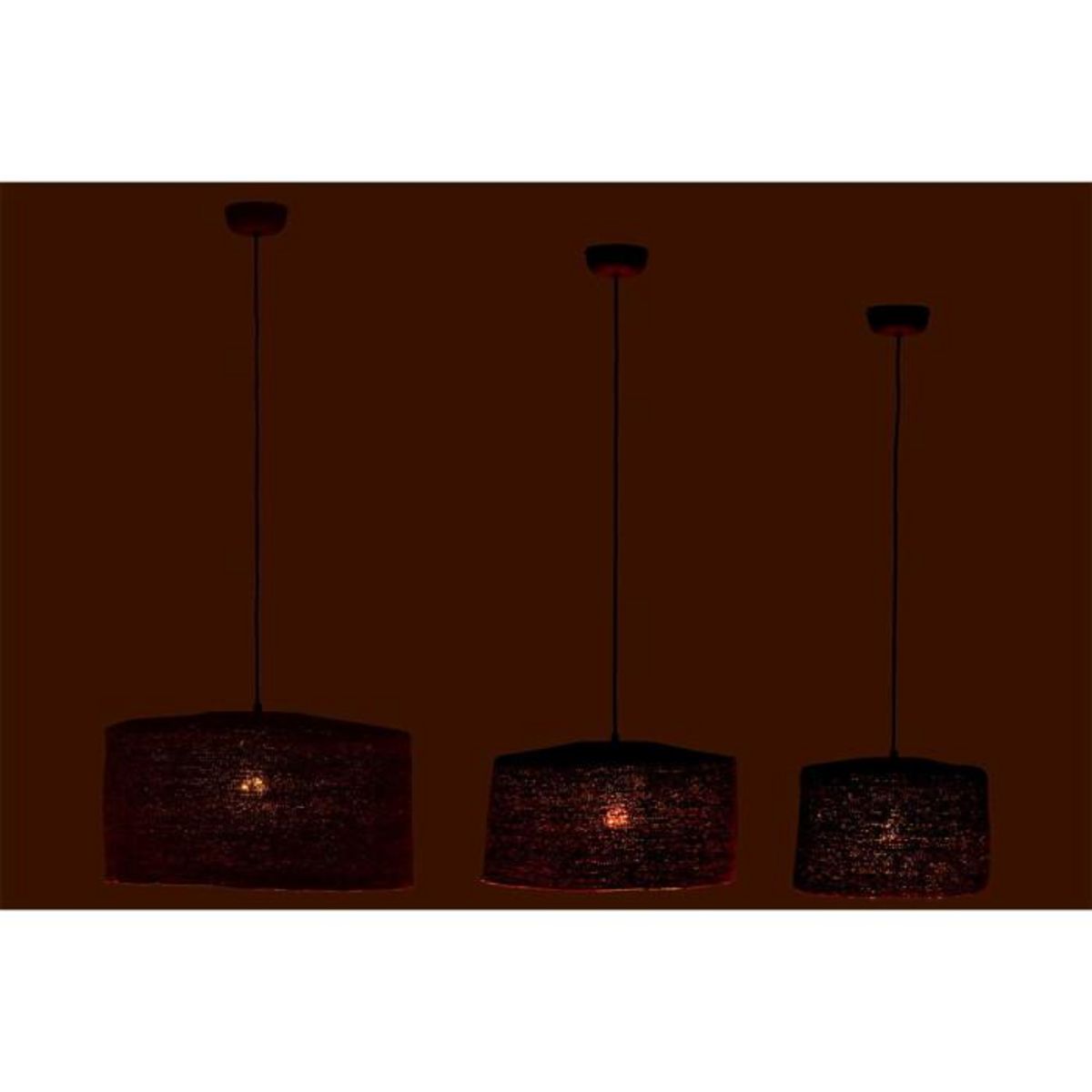 Paris Prix Lot de 3 Lampes Suspension  Moonj  50cm Rouille