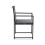 Voir la diapositive 5 : BEST MOBILIER Olaria – ensemble table et chaises de jardin en acier noir - 8 places - coussins gris