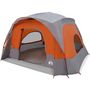 Voir la diapositive 2 : VIDAXL Tente de cabine familiale 6 personnes gris orange impermeable