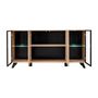 Voir la diapositive 2 : Paris Prix Buffet 4 Portes Design  Liam  160cm Naturel & Noir