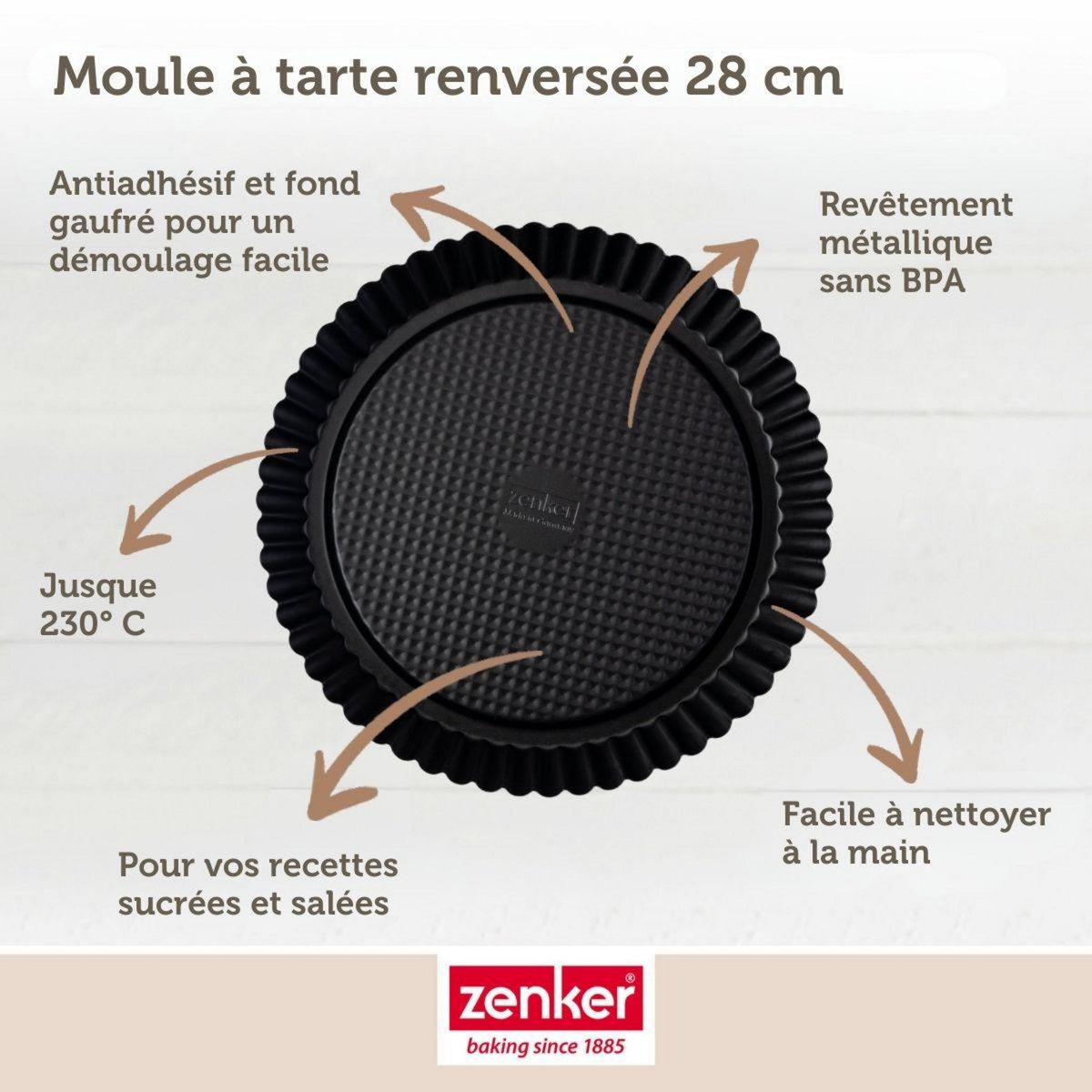ZENKER Moule à tarte renversée 30 cm Zenker Black Metallic