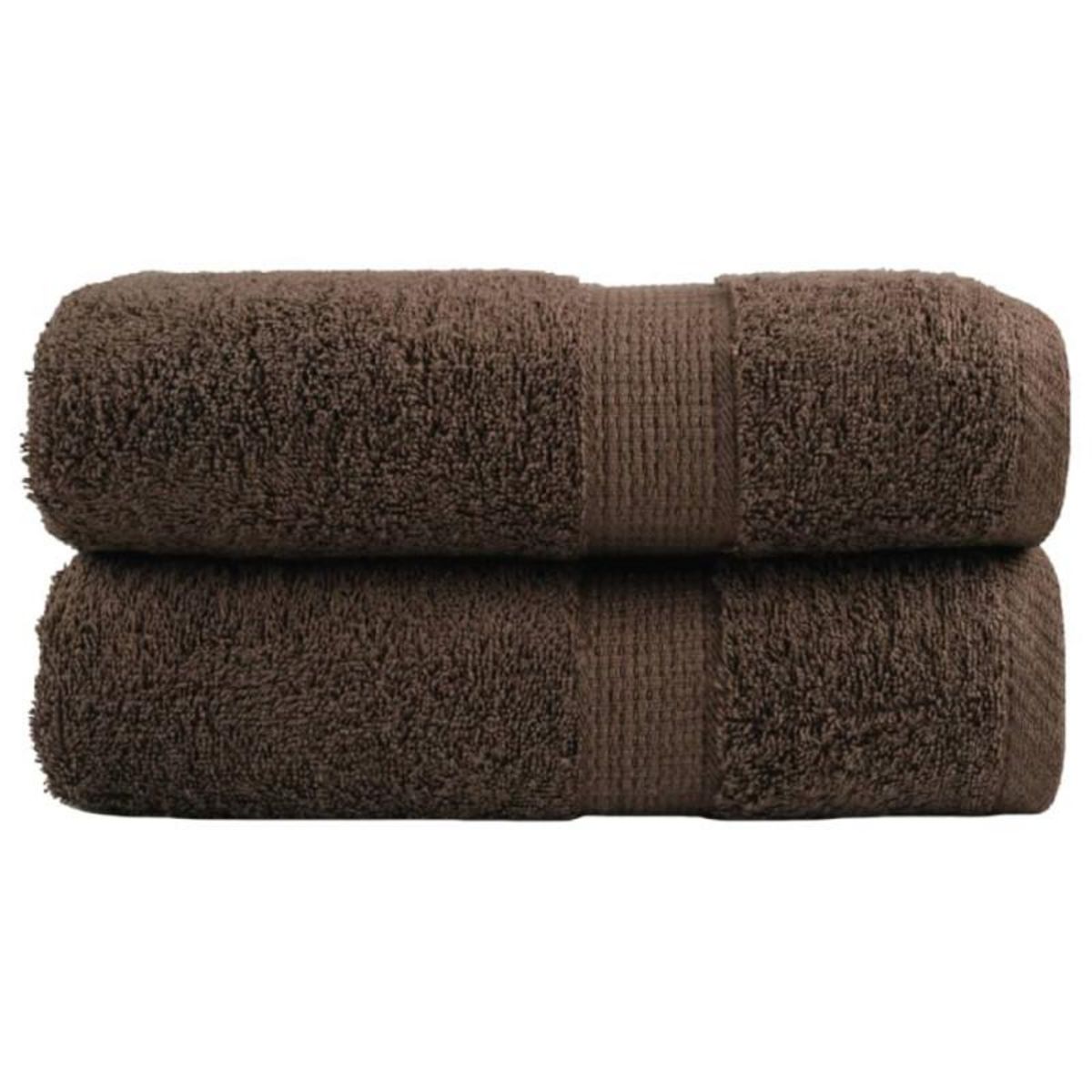 VIDAXL Serviettes de visage de qualité supérieure SOLUND 2 pcs marron