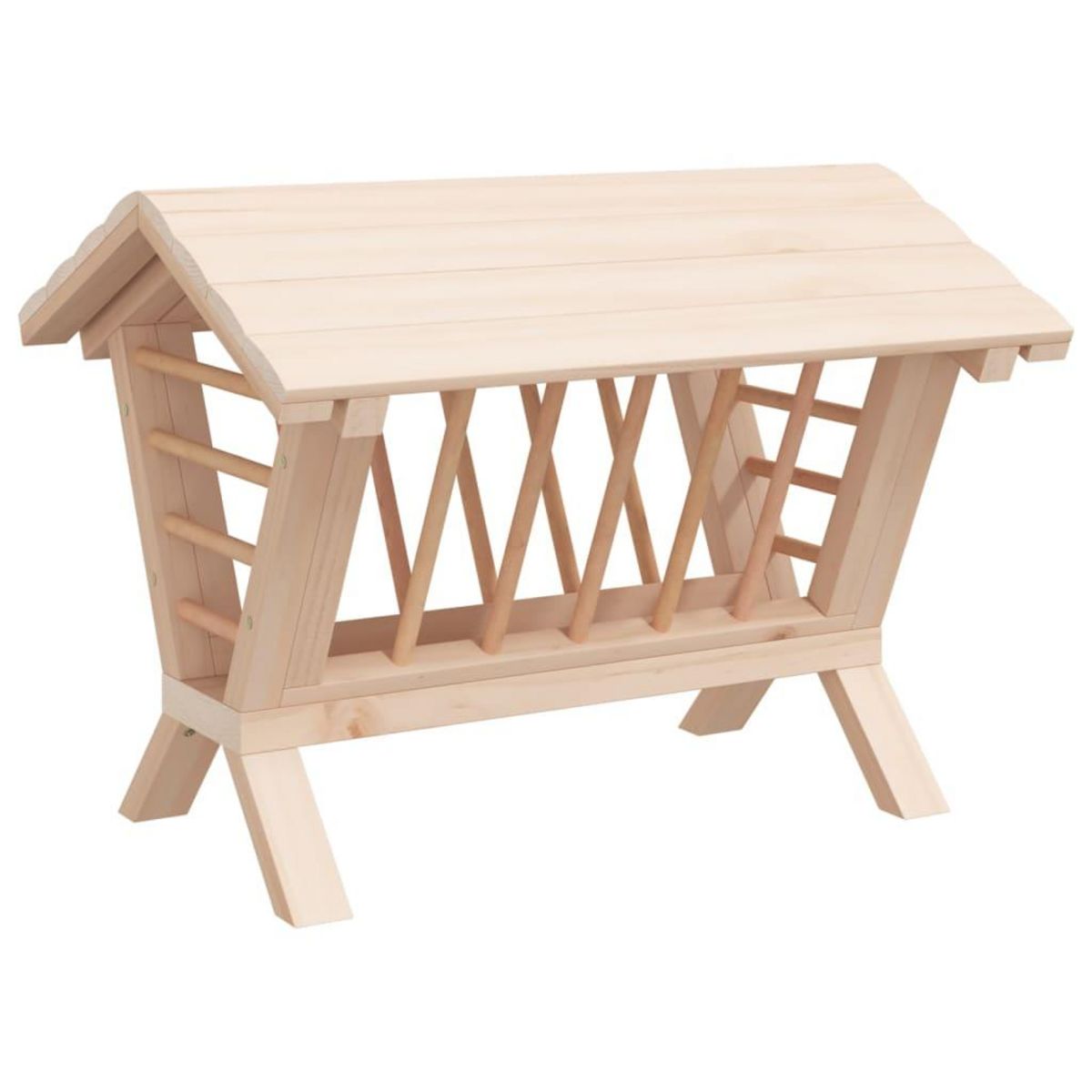 VIDAXL Mangeoire a foin pour lapins 44x33x33 cm bois massif de sapin