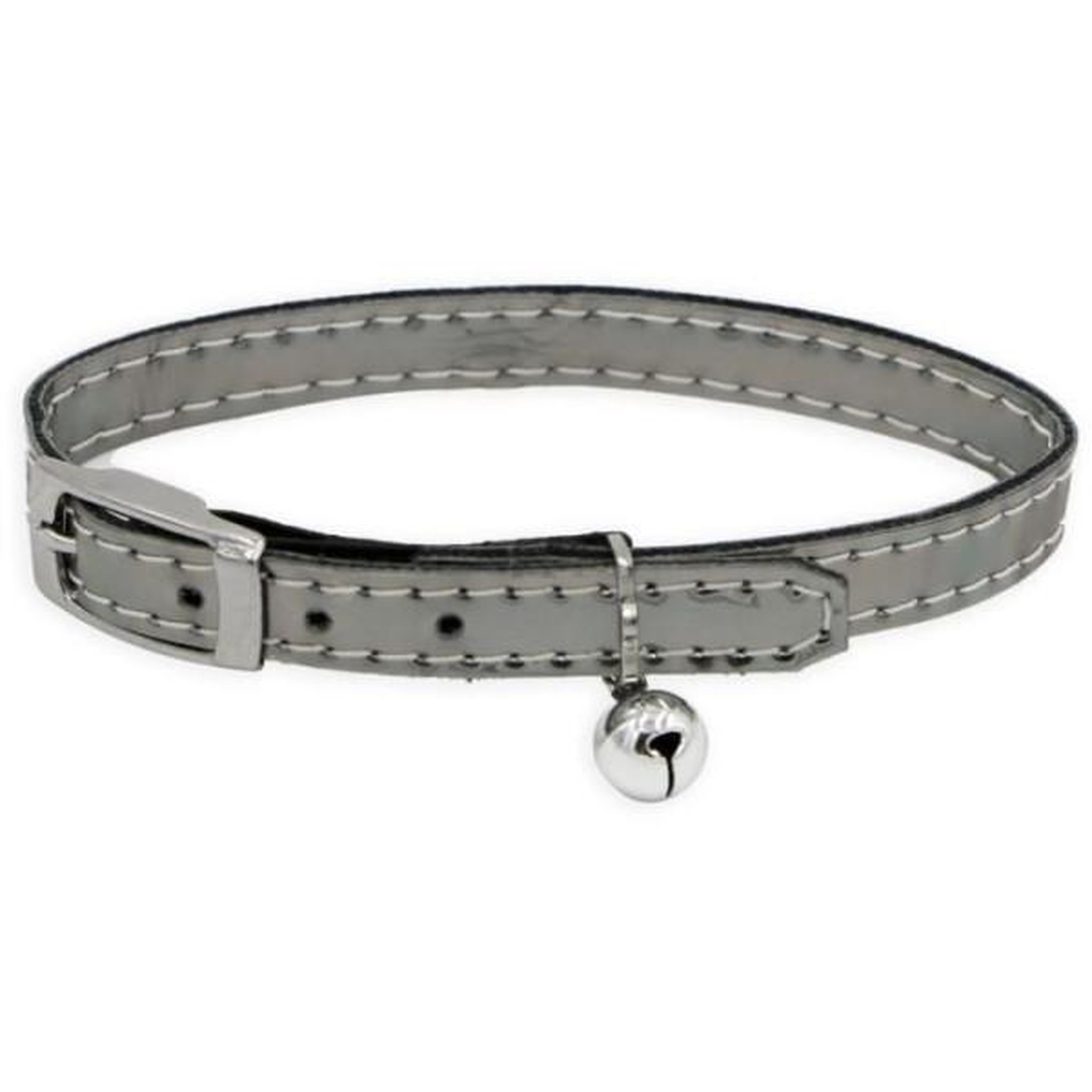Voir la diapositive 2 : MARKET24 Collier pour chat - aime - sky miroir cuivre - bleu nuit, clous dorés, grelot doré