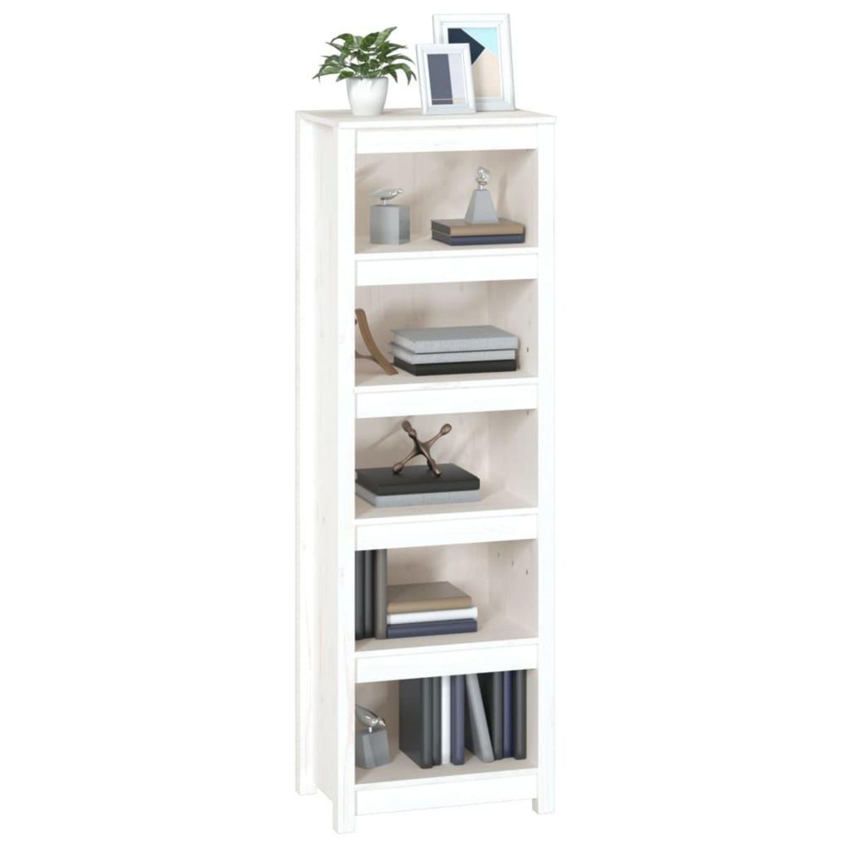 VIDAXL Bibliotheque Blanc 50x35x154 cm Bois de pin massif