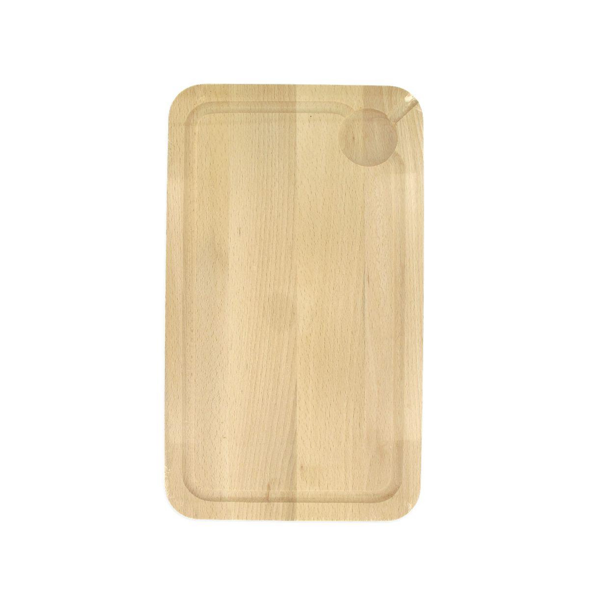 FM PROFESSIONAL Planche à découper, hêtre avec rigolle et collecteur de sang 34 x 20 cm, par 2 FM Professional Gourmet édition