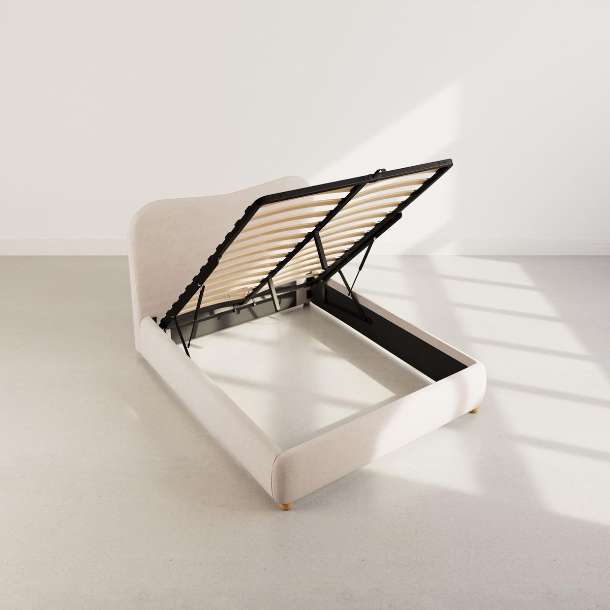 BEST MOBILIER Hugo - lit coffre - 160x200 cm - en velours texturé