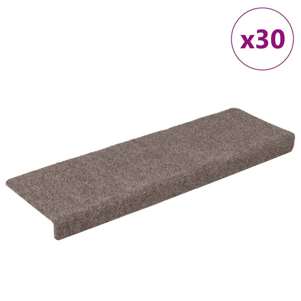 VIDAXL Tapis d'escalier autocollant 30 pcs creme 65x21x4 cm