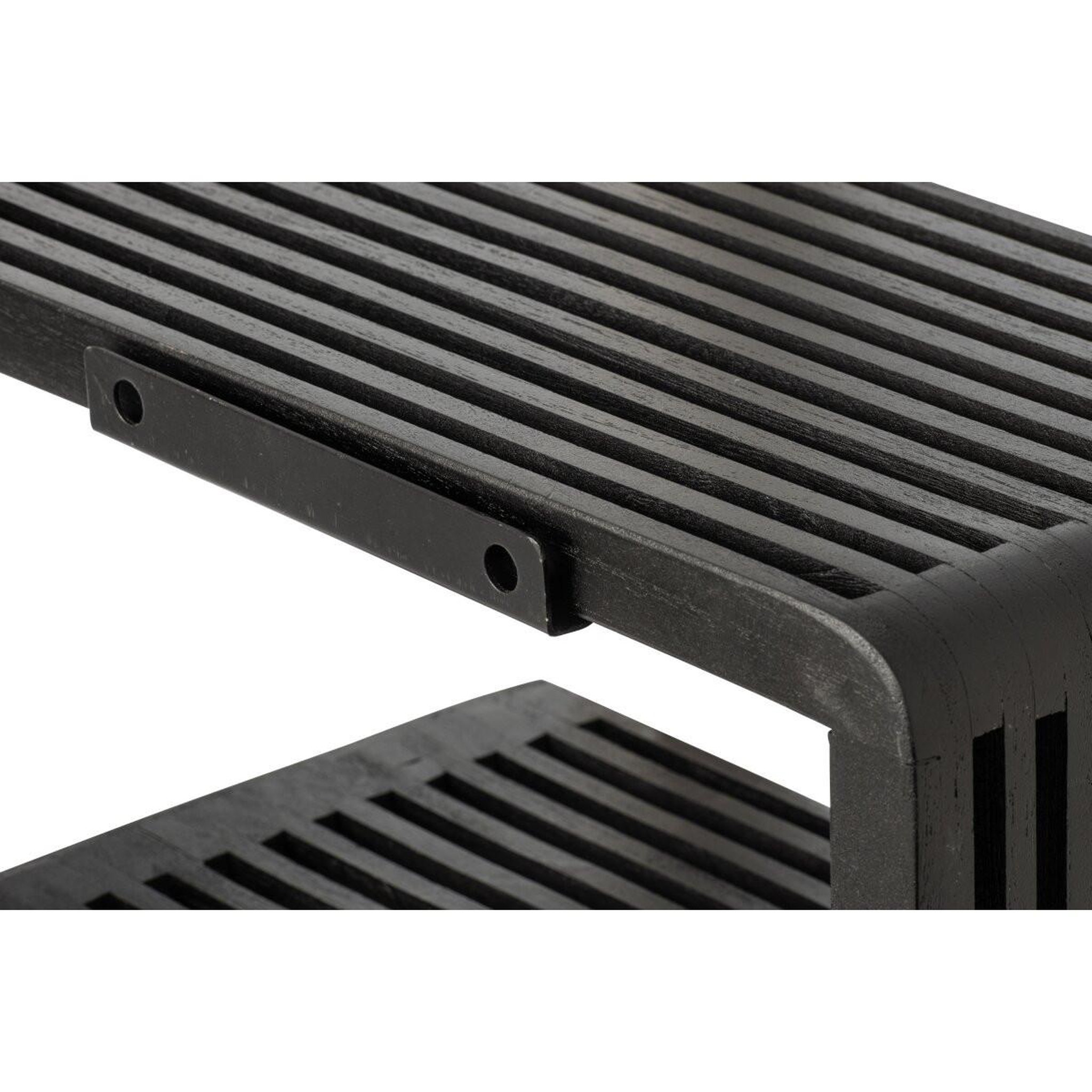 Voir la diapositive 3 : J-LINE Étagère murale en bois  lars  79cm noir