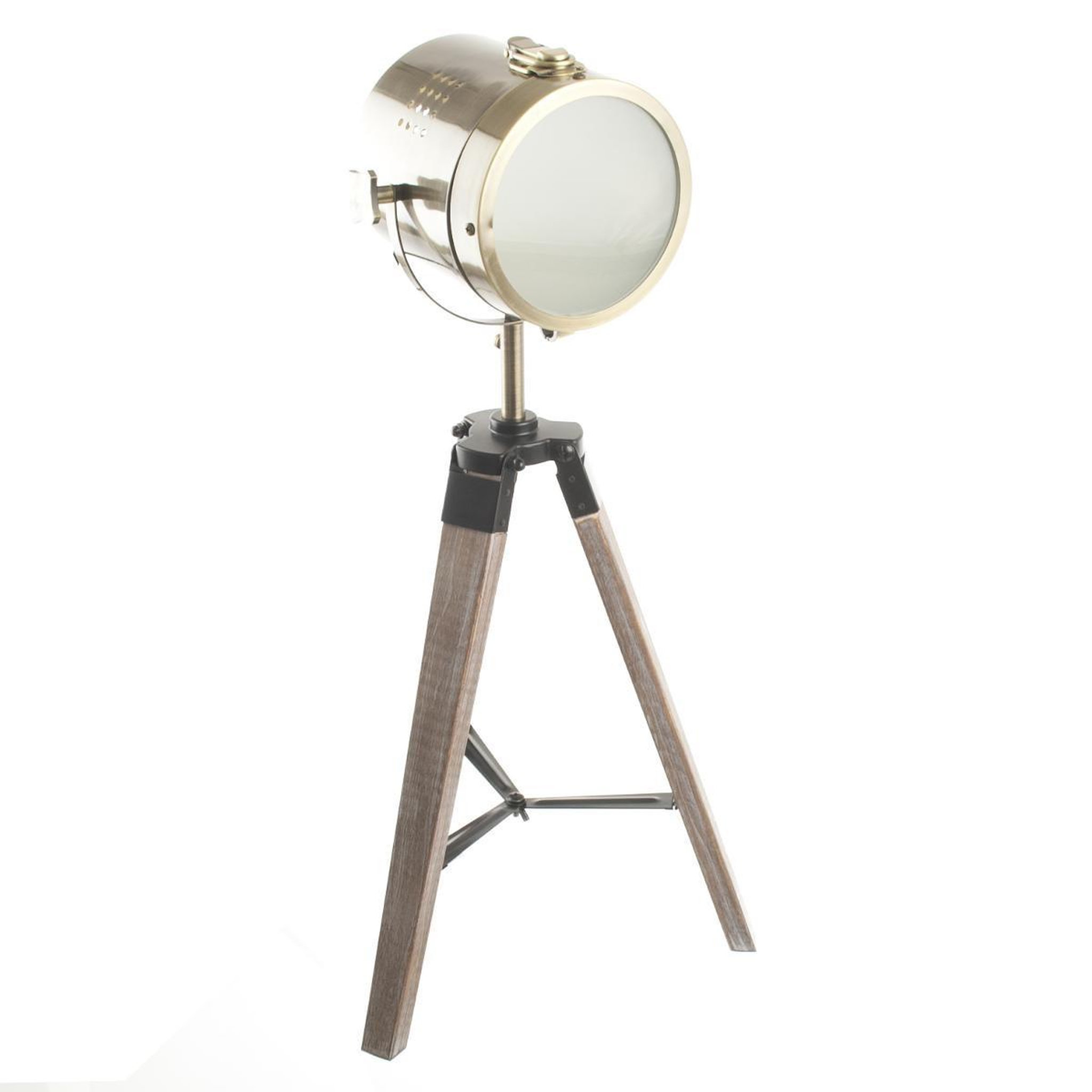 Voir la diapositive 2 : ATMOSPHERA Lampe en métal & bois  ébor  68cm or