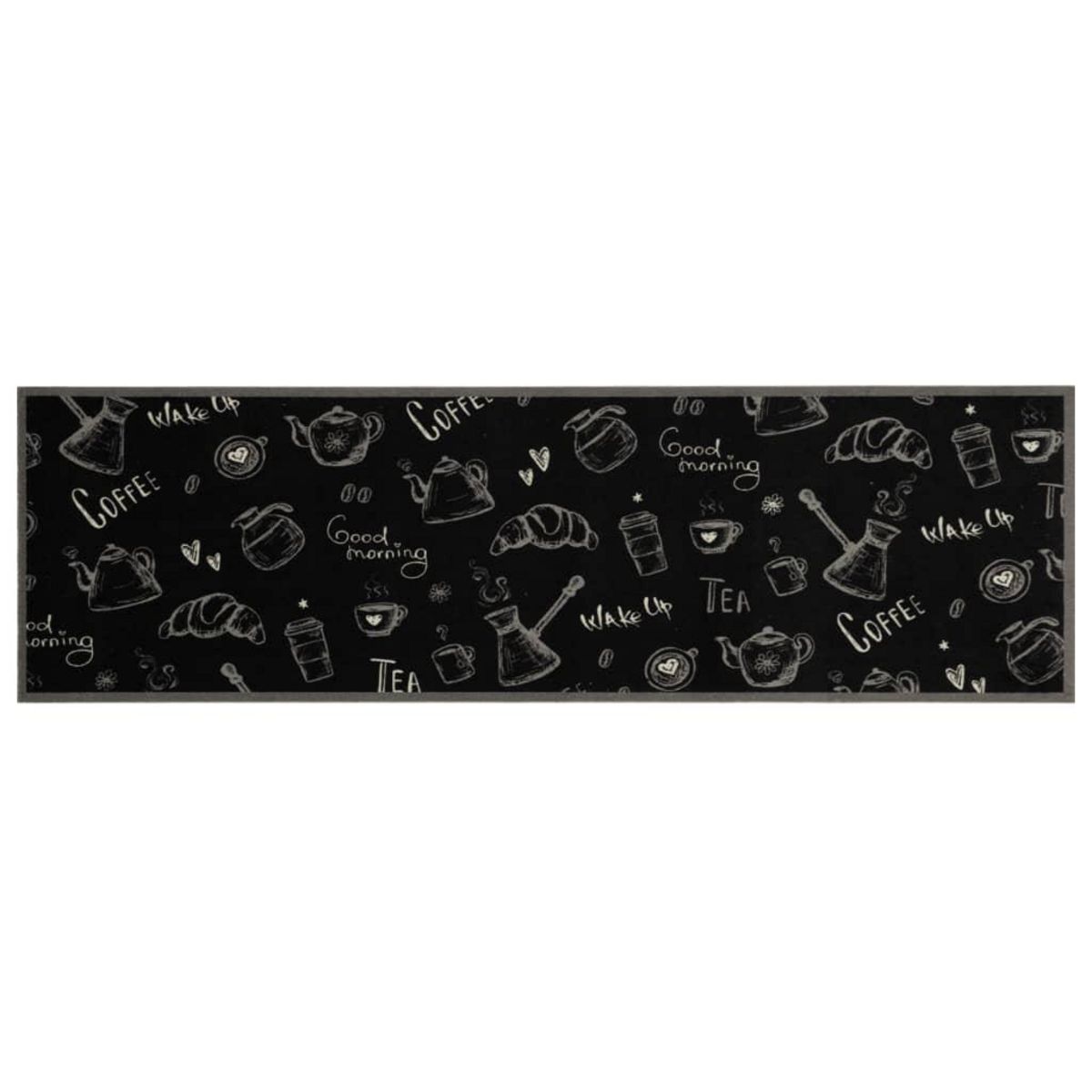 VIDAXL Tapis de cuisine lavable imprime Morning noir 45x150 cm velours