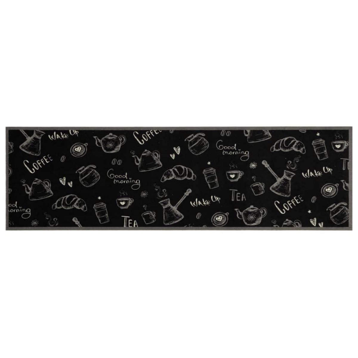 VIDAXL Tapis de cuisine lavable imprime Morning noir 45x150 cm velours