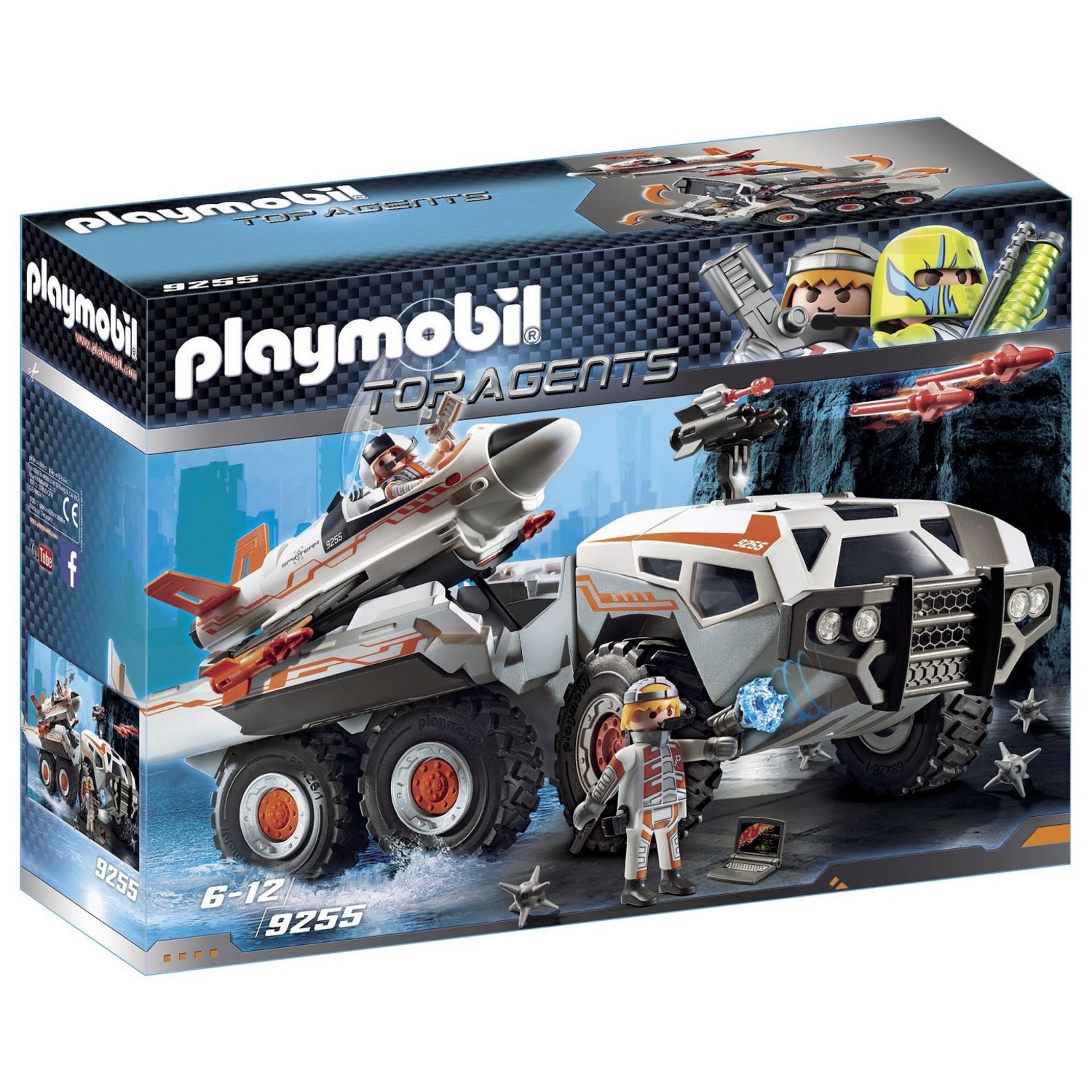 Playmobil Top Agent - Base Secrète Darkster Avec Voiture Et Camion De Police - Figurines Occasion