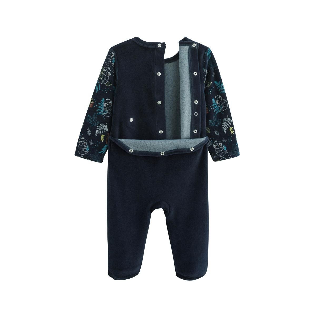 Petit Béguin Pyjama bébé en velours Jungle Friends