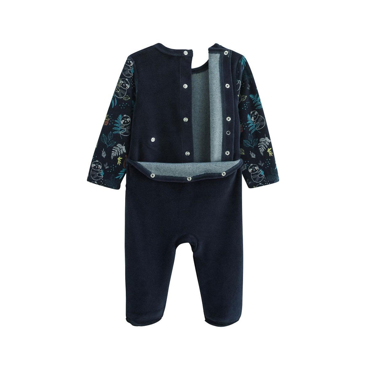 Petit Béguin Pyjama bébé en velours Jungle Friends