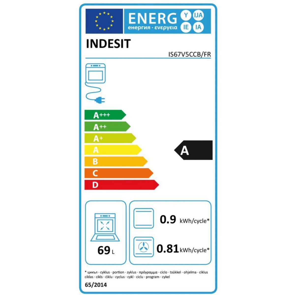 Indesit Cuisinière vitrocéramique IS67V5CCB/FR