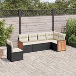 VIDAXL Salon de jardin 6 pcs avec coussins noir resine tressee