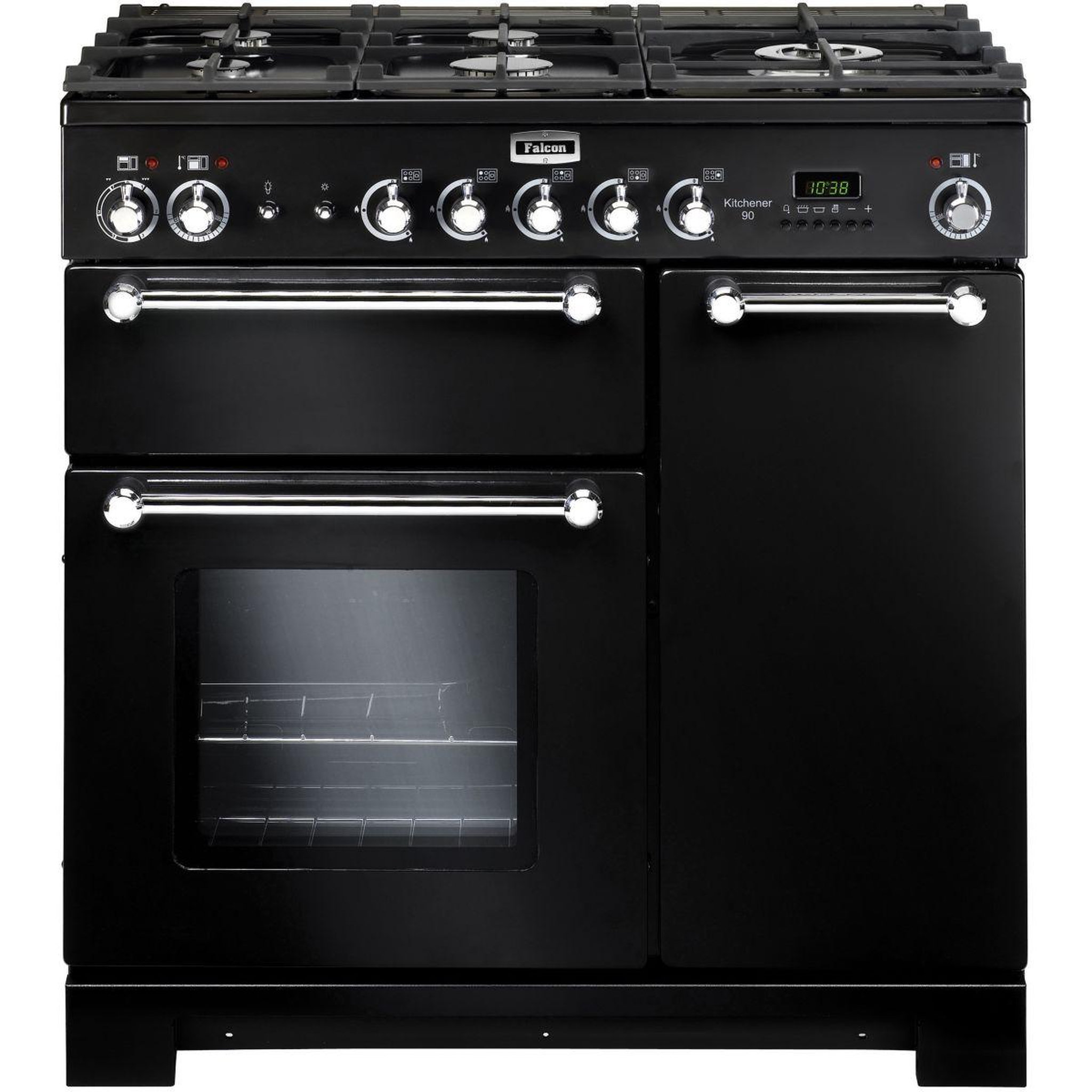 Voir la diapositive 1 : Falcon Piano de cuisson gaz KITCHENER 90 NOIR + WOK ET PLANCHA