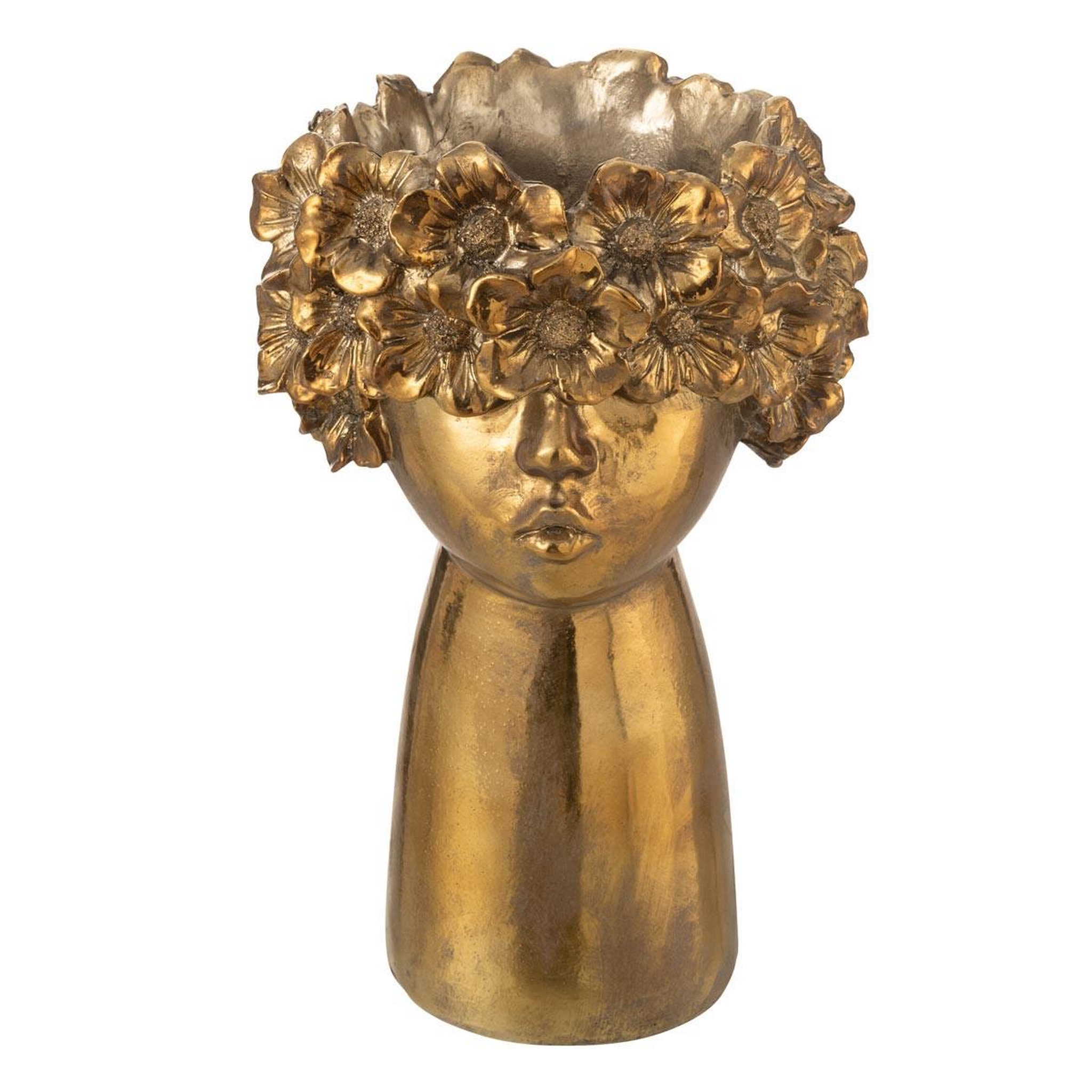 J-LINE Cache-Pot Design Visage  Nebu  35cm Or