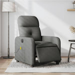 VIDAXL Fauteuil inclinable de massage electrique gris fonce tissu
