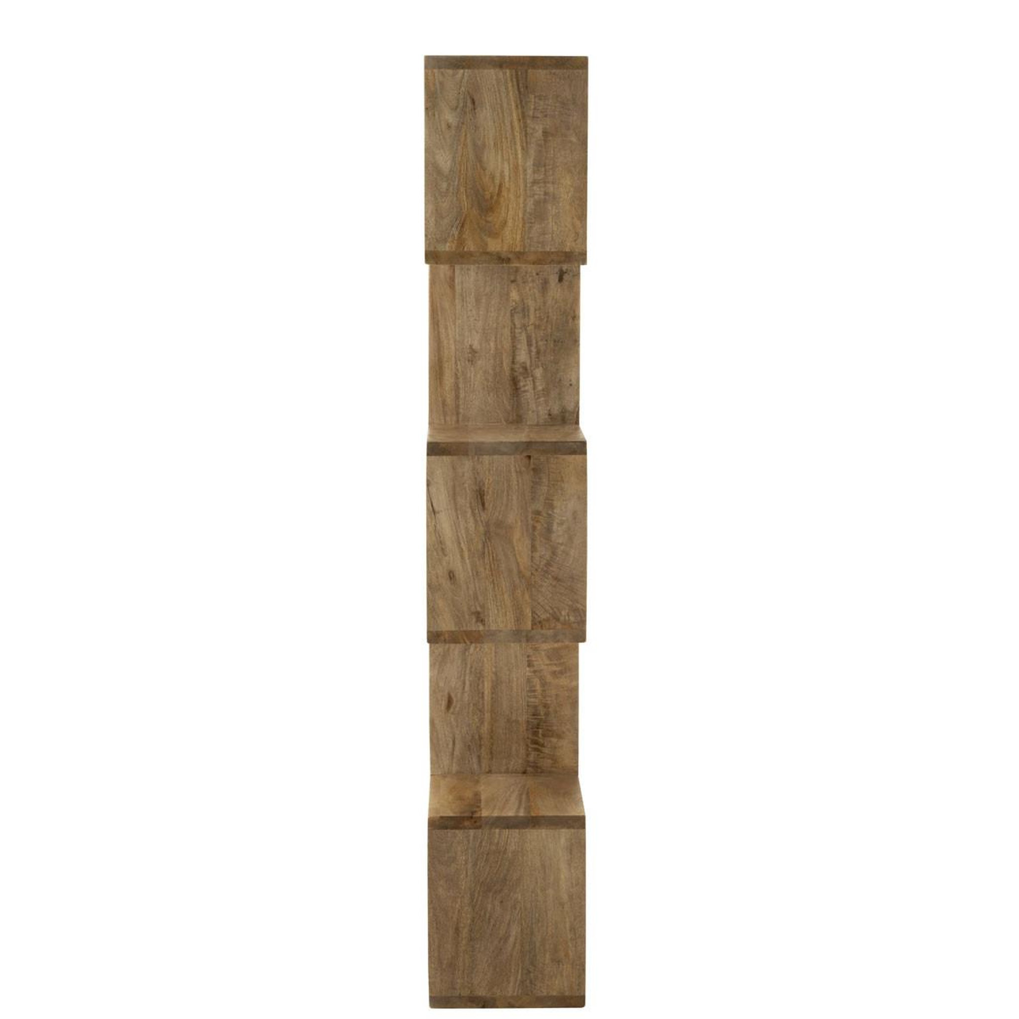 Voir la diapositive 4 : J-LINE Bibliothèque en bois  lattes verticales  180cm naturel