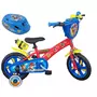 Nickelodeon Vélo 12  Garçon Licence  Pat Patrouille + Casque pour enfant de 3 à 5 ans avec stabilisateurs à molettes - 2 freins